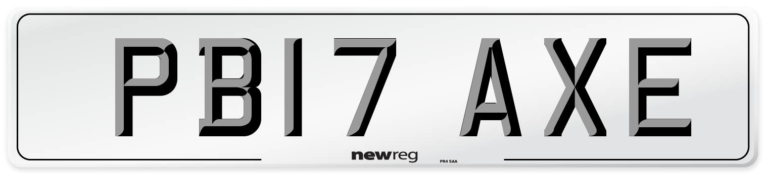 PB17 AXE Number Plate from New Reg